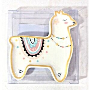 Alpaca Llama Trinket Tray Spoon Rest Jewelry Dish Sponge Holder Ceramic Gift NEW